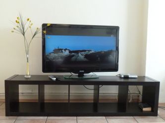 Gemeinschaftliches Wohnzimmer im Obergeschoss mit SAT-TV